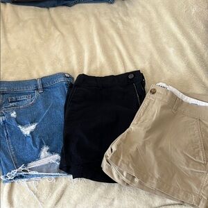 Old Navy Black and Tan Jean Shorts